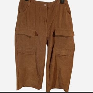 Brown Corduroy Cargo Pants